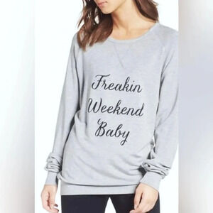 The Laundry Room lightweight sweatshirt gray lounge wear comfort oversized